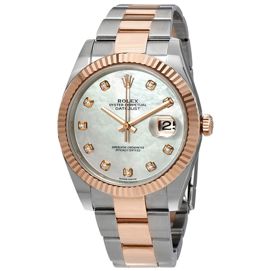 Rolex Datejust Automatic Diamond Men's Steel and 18ct Everose Gold Oyster Watch 126331MDO - 546x546