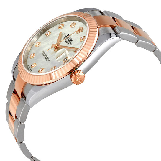 Rolex Datejust Automatic Diamond Men's Steel and 18ct Everose Gold Oyster Watch 126331MDO - 546x546 Image #2