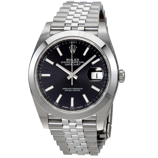 Rolex Datejust Black Dial Automatic Men's Jubilee Watch 126300BKSJ
