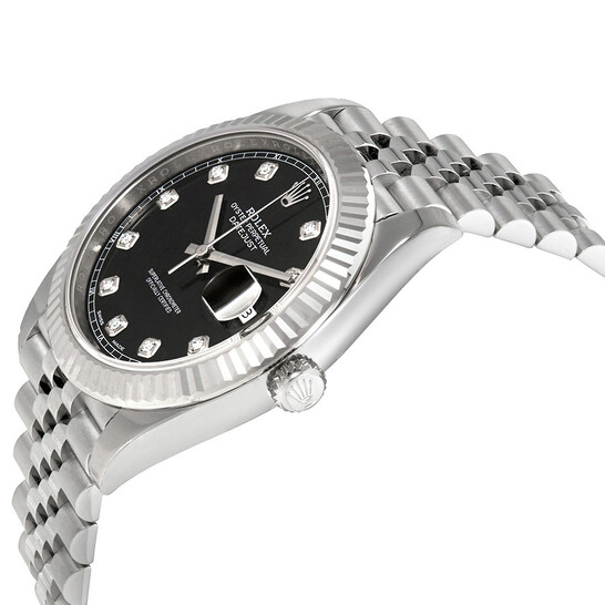 Rolex Datejust Black Diamond Dial Automatic Men's Jubilee