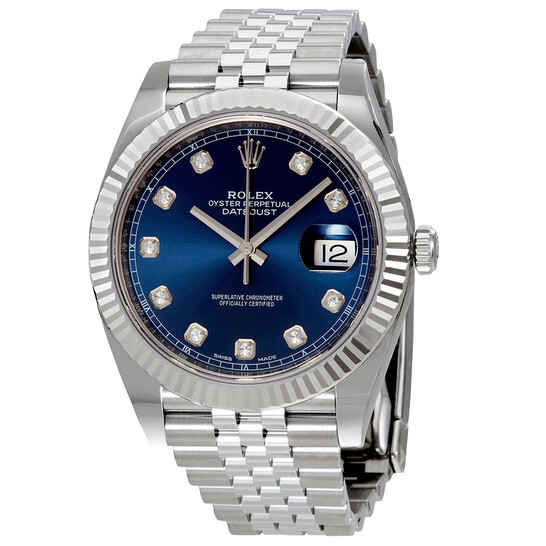 Rolex Datejust Blue Diamond Dial Automatic Men's Jubilee Watch