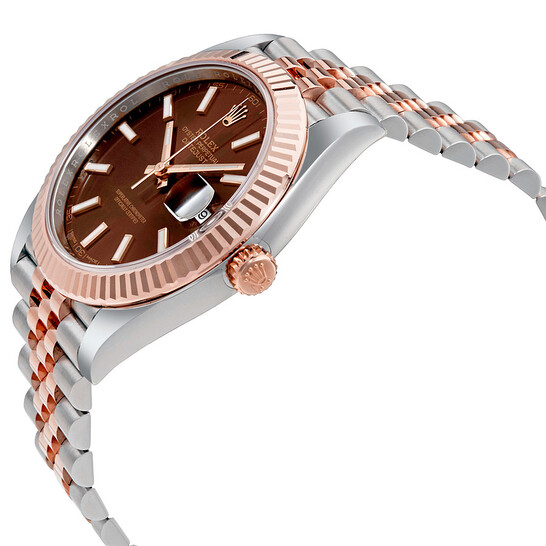 Rolex Datejust Chocolate Dial Steel and 18K Everose Gold Jubilee Men's Watch 126331CHSJ - 546x546 Image #2