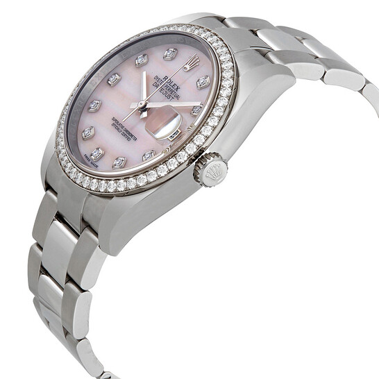 Rolex Datejust Pink Mother of Pearl Diamond Ladies Watch