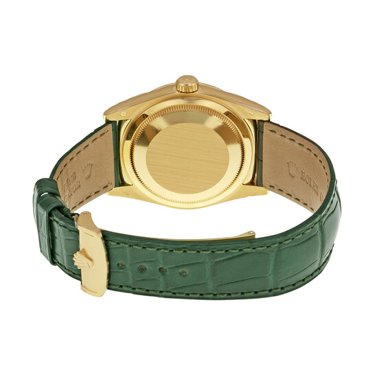 Rolex Day Date Green Dial 18K Yellow Gold Leather Men's Watch 118138GSL - 546x546 Image #3