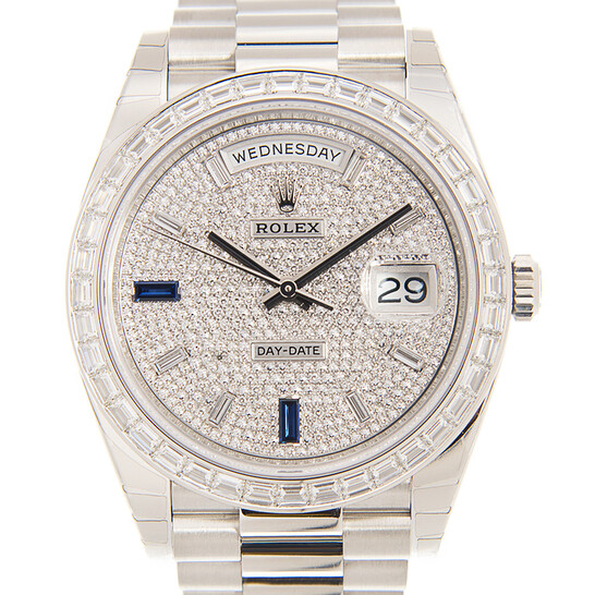 ローマ Rolex Day-Date 40 Automatic Chronometer Diamond-Pave Dial