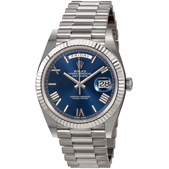 Rolex Day-Date 40 Blue Dial 18K White Gold President Automatic