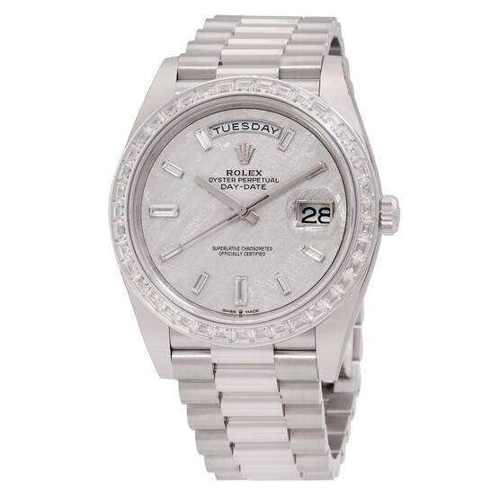 LT　メタエルティ Rolex Platinum Day-Date 40 Meteorite 228396 – Diamond Club