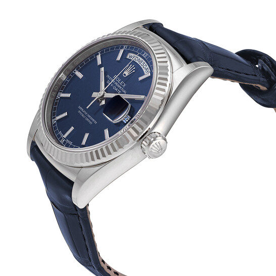 ロレ Rolex Day-Date Automatic Chronometer Blue Dial Men's Watch 118139