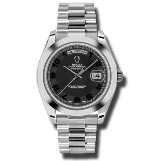 Rolex Day-Date II Black Concentric Dial Platinum President