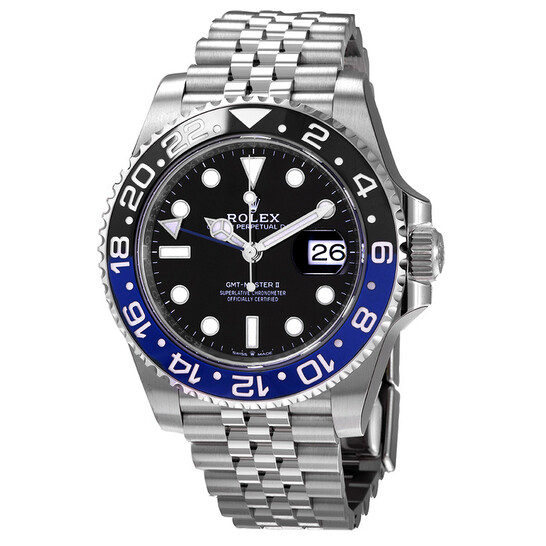 Rolex GMT-Master II GMT Black Dial Batman Bezel Men's Watch