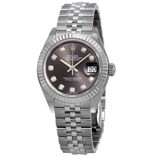 Lady Datejust Automatic Grey Diamond Dial Ladies Jubilee Watch