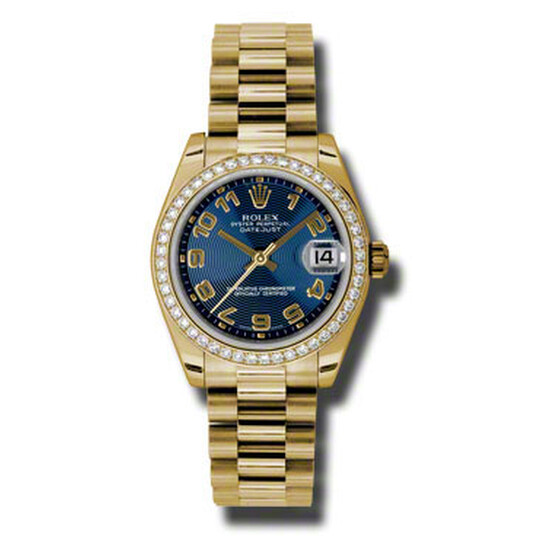 Rolex Lady-Datejust 31 Blue Concentric Circle Dial 18K  display picture 3
