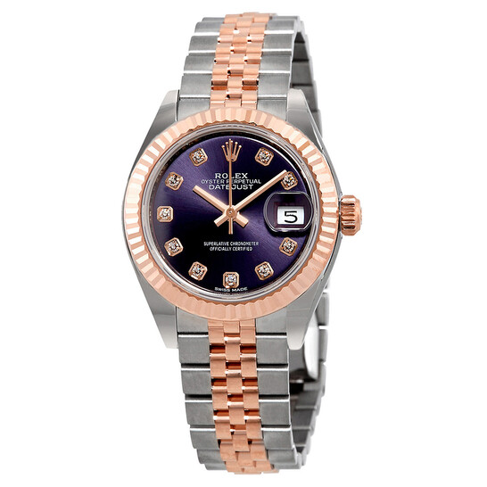 Lady-Datejust Aubergine Diamond Dial Automatic Ladies Watch