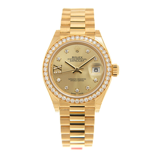 Rolex Lady-Datejust Champagne Diamond Dial Automatic Ladies 18 Carat Yellow Gold President Watch 279138RBCDP - 546x546 Image #2