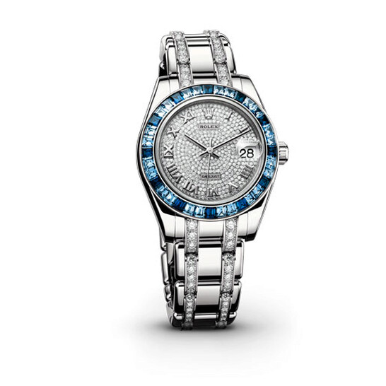 Rolex Lady-Datejust Pearlmaster Diamond Pave Dial 18K White  display picture 3