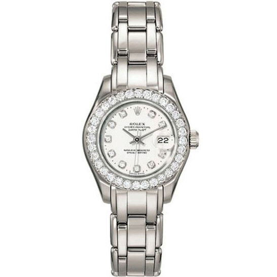 Rolex Lady-Datejust Pearlmaster White Diamond Dial 18K White Gold