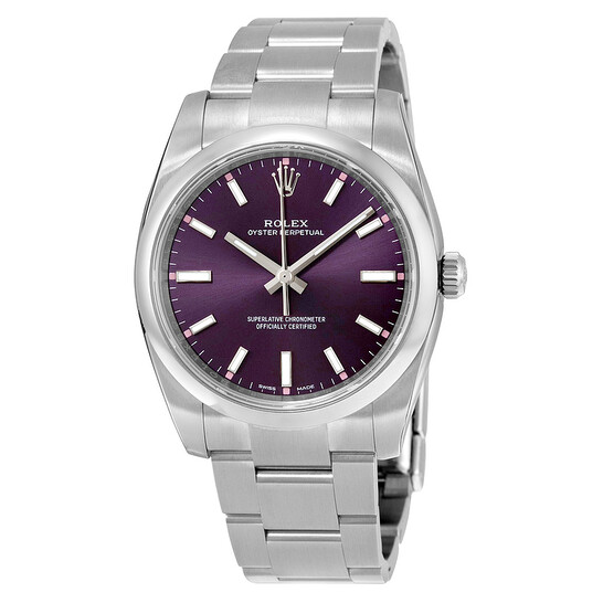 Rolex Oyster Perpetual 34 Purple Grape Dial Stainless Steel