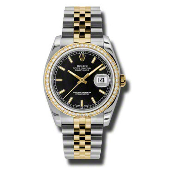 Rolex Oyster Perpetual Datejust 36 Black Dial Stainless Steel and