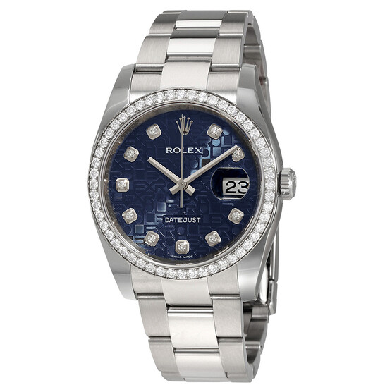 Rolex Oyster Perpetual Datejust 36 Blue Dial Stainless Steel Bracelet Automatic Ladies Watch 116244BLJDO - 546x546
