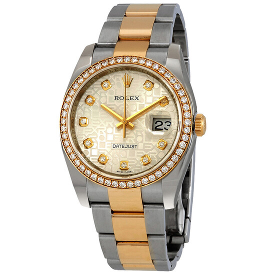 Rolex Oyster Perpetual Datejust 36 Silver Dial Stainless Steel and 18K Yellow Gold Bracelet Automatic Ladies Watch 116243SJDO - 546x546