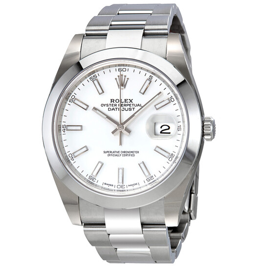 Rolex Oyster Perpetual Datejust White Dial Automatic Men's Watch