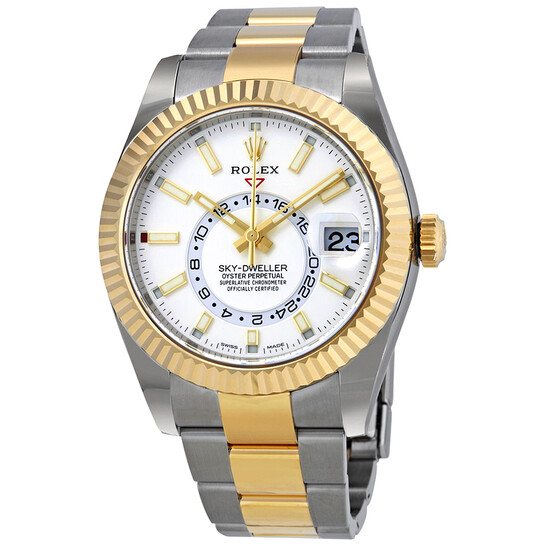 ROLEX クォーツ 腕時計 シルバー ゴールド Rolex Yellow Gold Sky Dweller 336938 Champagne