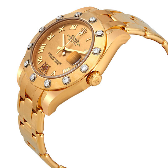 Rolex Pearlmaster Champage Dial Diamond Ladies Watch 81318CRDP - 546x546 Image #2