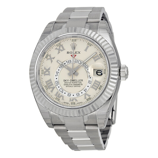 Rolex Sky Dweller Ivory Dial 18K White Gold Oyster Bracelet
