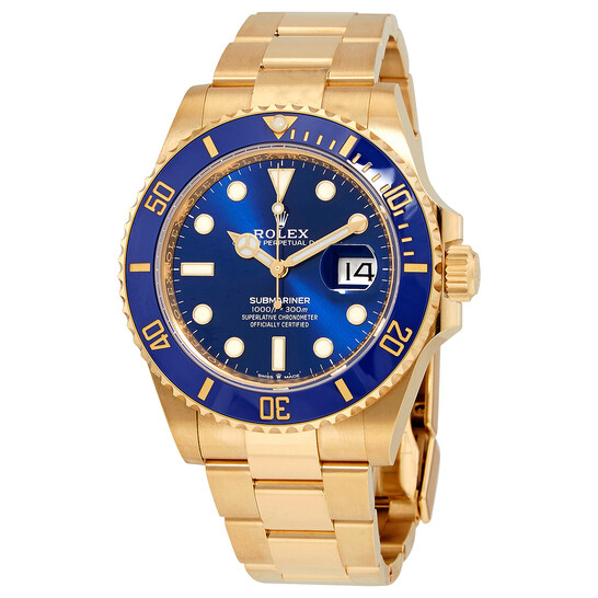 Rolex Submariner Blue Dial 18K Yellow Gold Oyster Bracelet