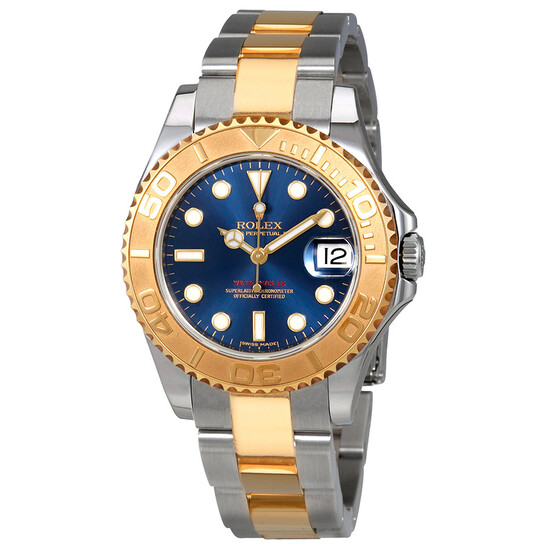 Rolex Yacht-Master Blue Dial Stainless Steel and 18K Yellow Gold Oyster Bracelet Automatic Unisex Watch 168623BLSO - 546x546