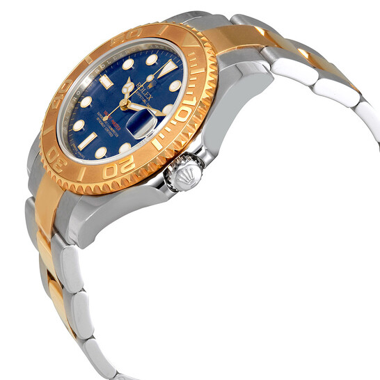 Rolex Yacht-Master Blue Dial Stainless Steel and 18K Yellow Gold Oyster Bracelet Automatic Unisex Watch 168623BLSO - 546x546 Image #2