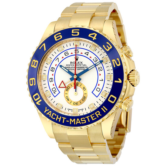 Rolex Yacht-Master II White Dial 18K Yellow Gold Oyster Bracelet Automatic Men's Watch 116688WAO - 546x546