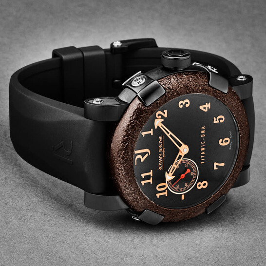 ロマンティックER Romain Jerome Mens 'Titanic' Brown Dial Black Rubber Strap