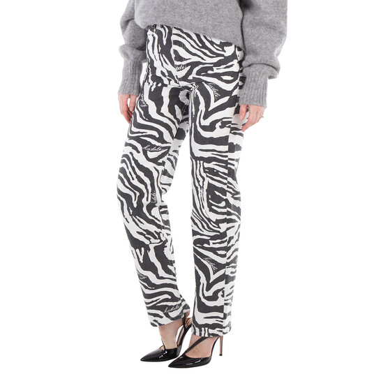 Rotate Printed Straight Zebra Jeans, Waist Size 24