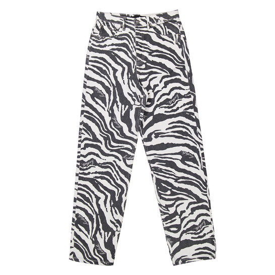 Rotate Printed Straight Zebra Jeans, Waist Size 24