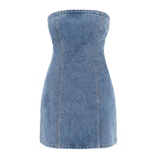 Rotate Rhinestone Denim Dress, Brand Size 34 (US Size 0