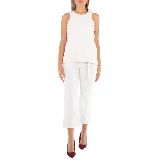 Sacai Ladies White Faux Leather Tank Top, Brand Size 2 23