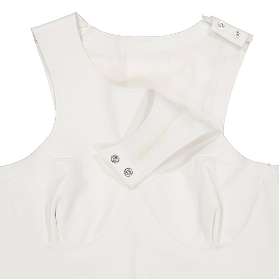 sacai - Sacai バックレースタンクトップ Sacai Ladies White Faux Leather Tank Top, Brand Size 2 23