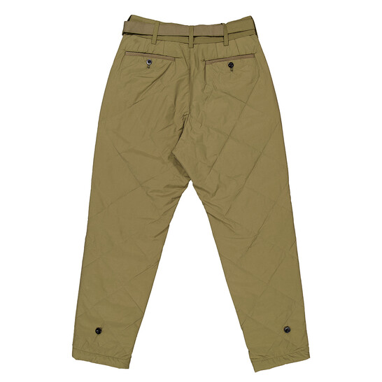 Sacai Men's Khaki Quilted Pants, Brand Size 0 (X-Small) 22