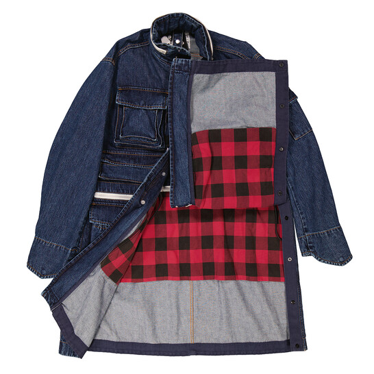 Sacai Khaki Denim Hooded Blouson Coat, Brand Size 1 (Small) 23