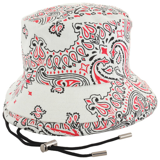 Sacai Double Brim Bandana-Print Bucket Hat, Brand Size 3 22-0339S