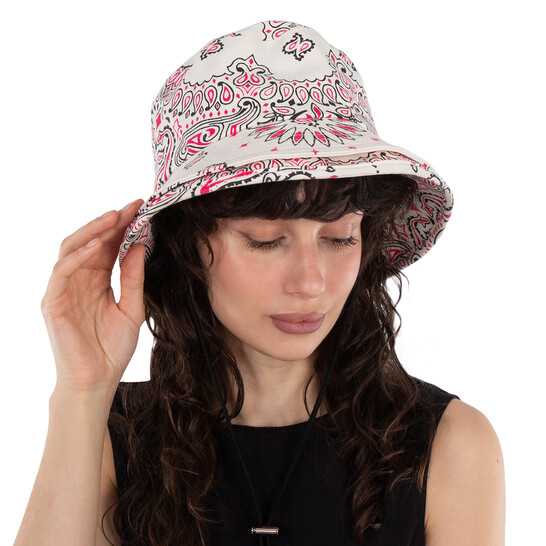 Sacai Double Brim Bandana-Print Bucket Hat, Brand Size 3 22-0339S