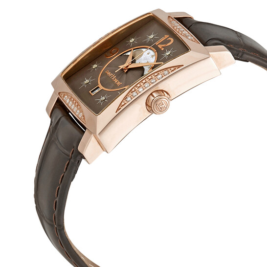 Saint Honore Orsay Diamond Brown Dial Ladies Watch 756018 8M8DR