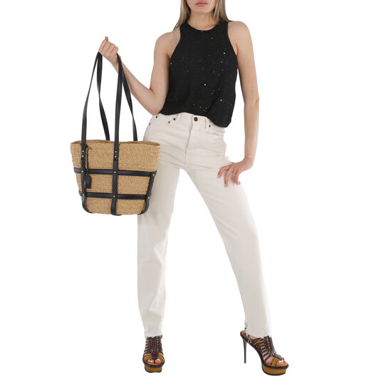 Saint Laurent Basket Medium Panier Raffia Bag