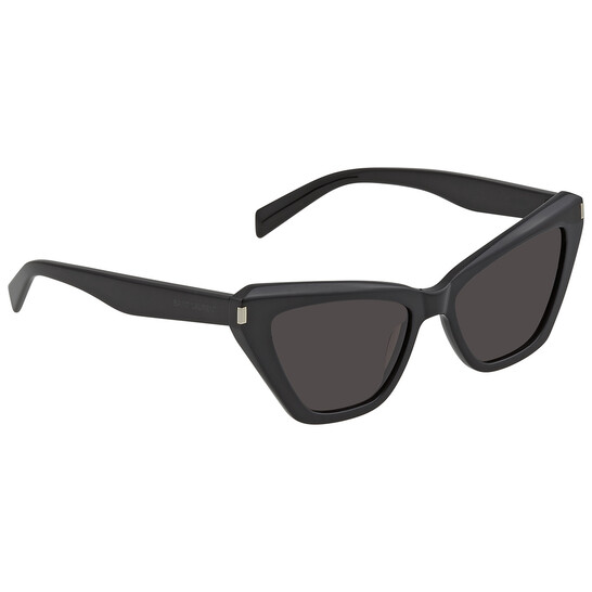 SAINT LAURENT Women\'s SL 466 Cat Eye Sunglasses Shiny Black 001/Black Lens Saint Laurent Black Cat Eye Ladies Sunglasses SL 466 001 54  main image 4