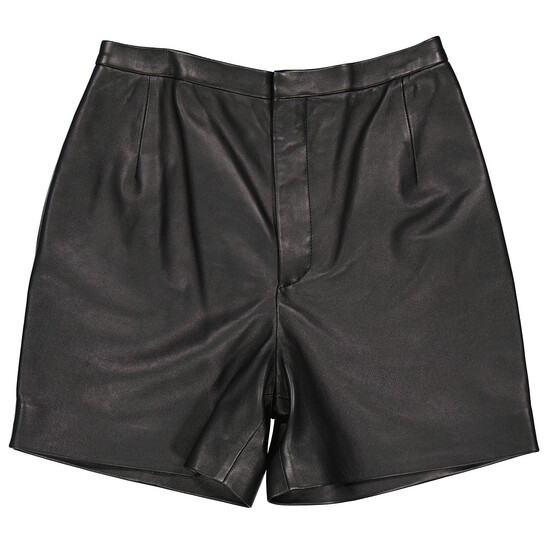 Saint Laurent Black Lambskin Shorts, Brand Size 40 (US Size 8