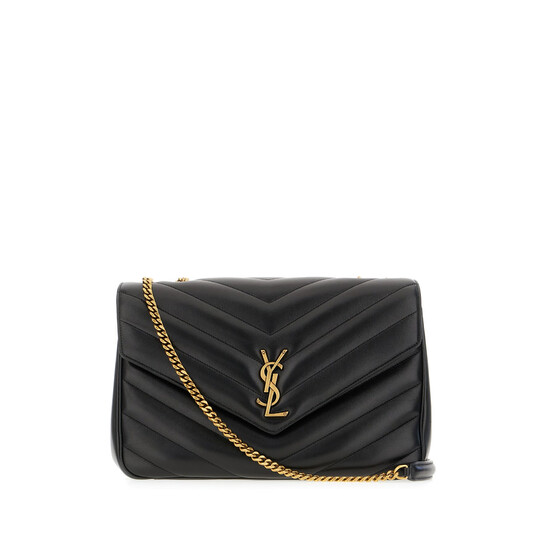Saint Laurent Black Nappa Leather Large Loulou Shoulder Bag 803541