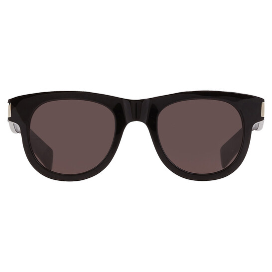 Saint Laurent Black Oval Unisex Sunglasses SL 571 001 49