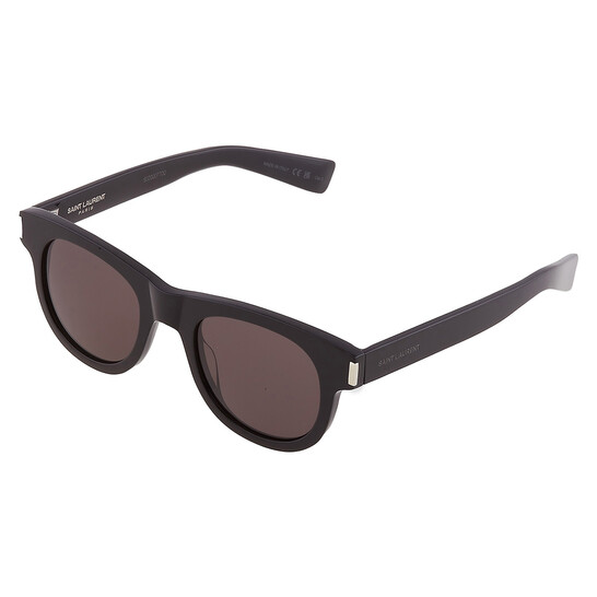 Saint Laurent Black Oval Unisex Sunglasses SL 571 001 49
