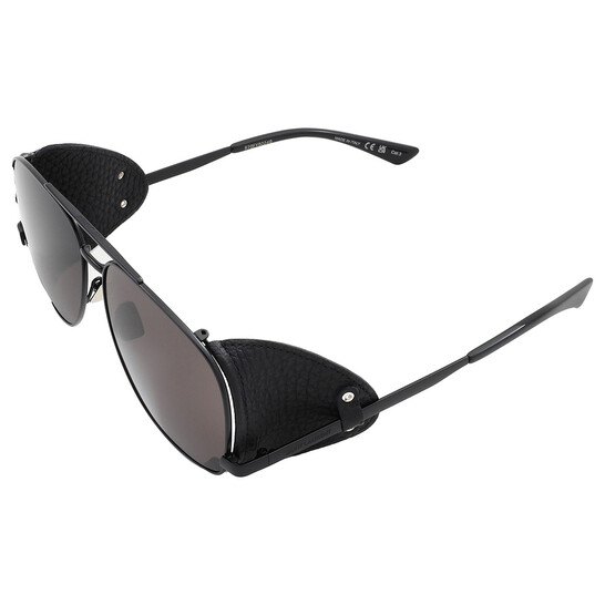 Saint Laurent Black Pilot Men's Sunglasses SL 653 LEON LEATHER